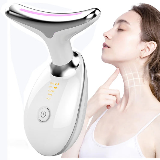 Face and Neck Massage Device, Microcirculation Features, Enhances Skin Firmness, Led Photon Therapy