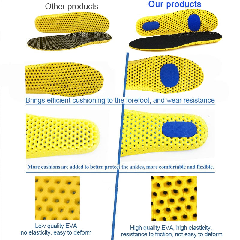 Shoe Insoles Memory Foam Innovated by Sport Lovers for Women and Men Honey Comb Mesh Breathable