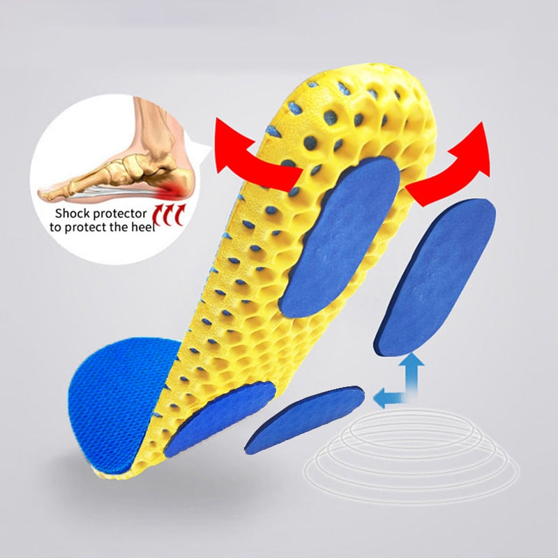 Shoe Insoles Memory Foam Innovated by Sport Lovers for Women and Men Honey Comb Mesh Breathable